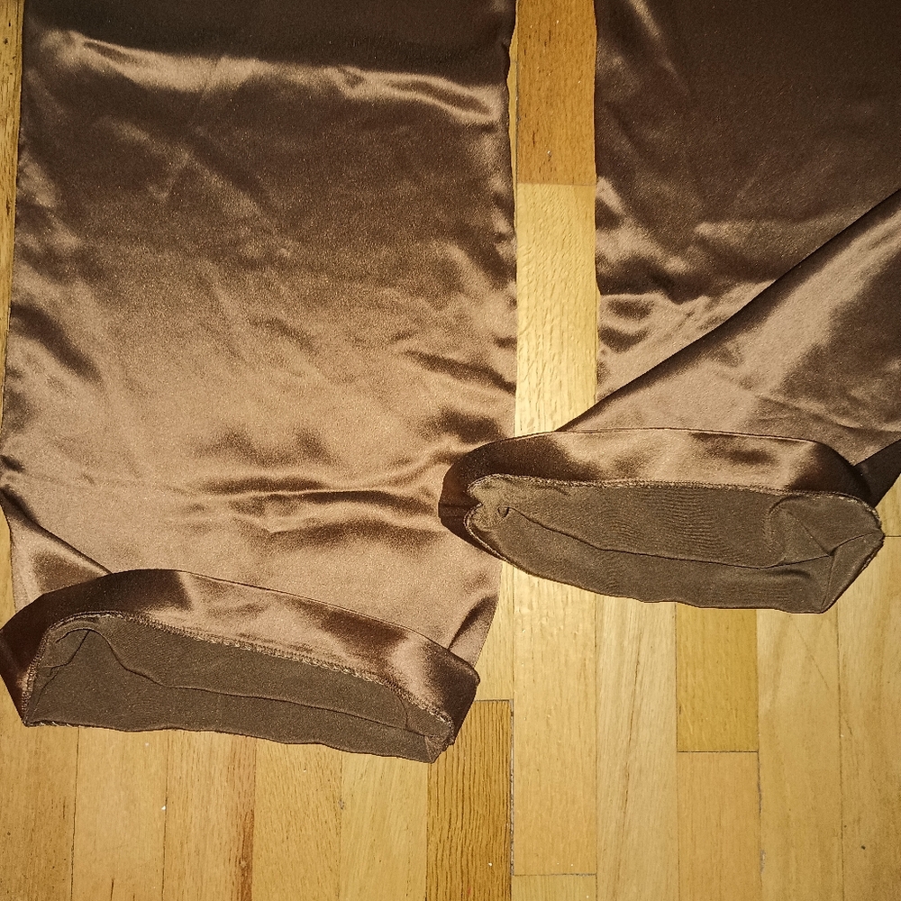 Retrofete Eliza Cognac Satin Wide-Leg Pants - Picture 5 of 5